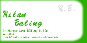 milan baling business card