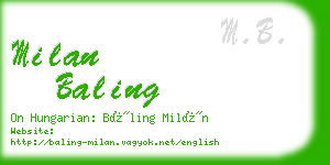 milan baling business card